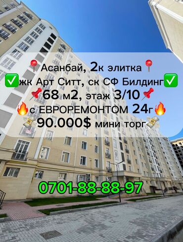 Продажа участков: 2 комнаты, 68 м², Элитка, 3 этаж, Дизайнерский ремонт