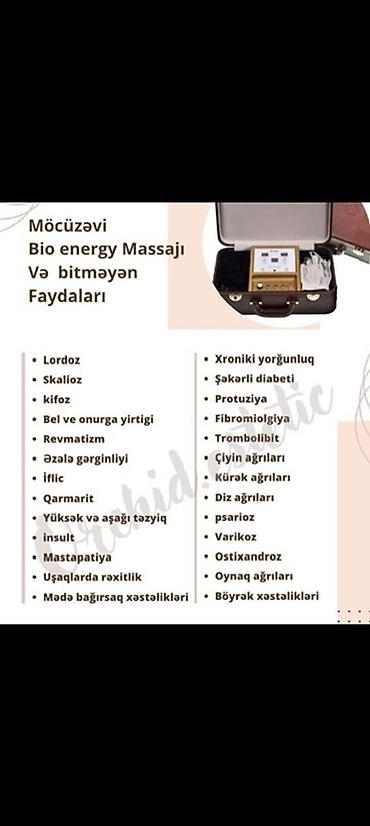 şeker aparati: Möcüzəvi Bio Energy Massaj – portativ aparatla professional seanslar — 1