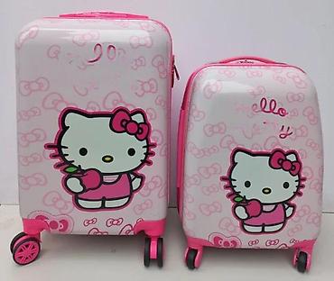 Putni koferi i torbe: Set kofera Hello Kitty – 2 kom - Dizajn: beli i roze koferi sa — 1