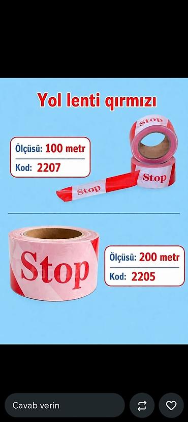 vaz 2207: Yol lenti – qırmızı “STOP” xəbərdarlıq lenti - Təyinat: təhlükəsizlik — 1