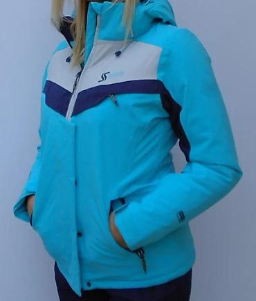 moncler: Ženska zimska/ski jakna – tirkizna sa tamnoplavim i svetlosivim — 9