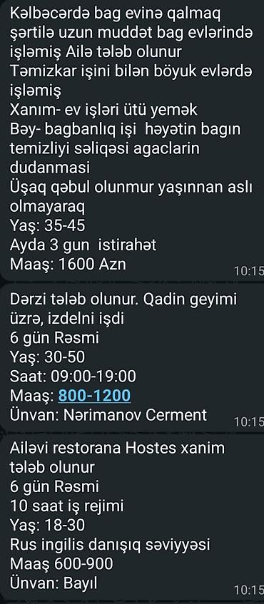 Digər ixtisaslar: Yeni vakansiyalar var — 6