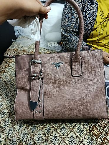 Сумкалар: Сумка-тоут Prada Milano, пудрово-розовый цвет. - Фактурная кожа с — 3
