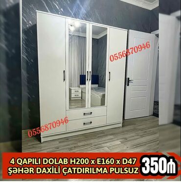 Divanlar: Yeni, Açılan, 4 qapılı Düz dolab, Qarderob, paltar dolabı, Azərbaycan