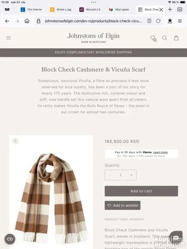 Kape i aksesoari: Original Jonstons of Elgin kasmir / wolle sal od 165.000 din Original — 10