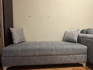 Divanlar: Boz rəngli komfortlu ottoman/çarpayı tipli divan hissəsi - Yumşaq — 1