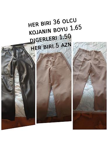 baggy şalvarlar: 3 eded 36 olcu salvarlardi,her biri yuksek beldi etekleri ennidi koja — 1
