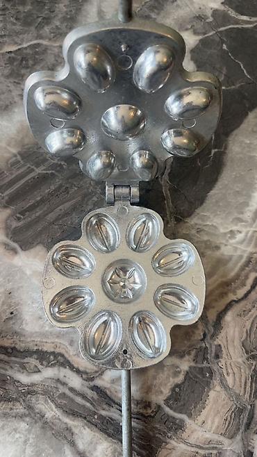 qoz qelibi: Şirniyyat qəlibləri, rəng - Gümüşü, Metal, Fiqur — 1