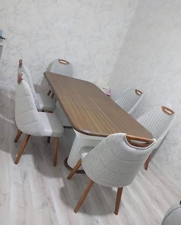 Fabrikdən satış: Masa dəsti - Komplekt: 1 masa + 6 stul - Qiymət: 890