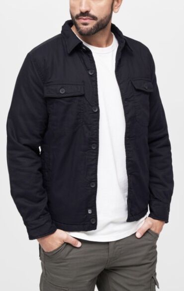 Другая мужская одежда: Батник утепленный. Brandit (Германия). Цвет: Черно-серый (как на фото) — 9