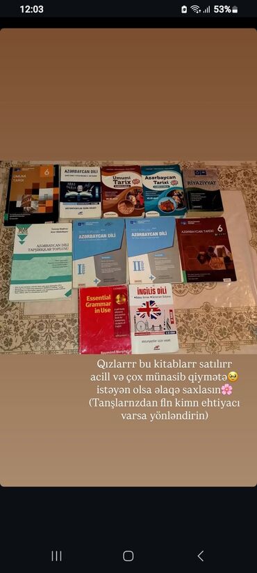 Bu kitab dəsti müxtəlif fənlər üzrə məktəb dərsliklərindən ibarətdir