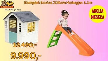 Sve za dečije igralište: Plastični dečiji set za dvorište: kućica + tobogan - Vrtna/igraonička — 7