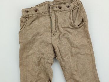 szerokie brązowe spodnie: Niemowlęce spodnie materiałowe, 9-12 m, 74-80 cm, H&M, stan - Bardzo dobry