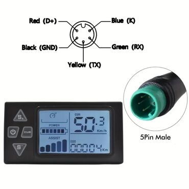 аксессуары для акустической гитары: Elektron velosibetlər üçün 5pinli ekran. yenidir qutudadır