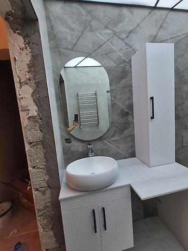 туалетный столик белый: Məhsul: Hamam üçün ağ rəngli mebel dəsti və üst quraşdırma qab-lavabo — 1