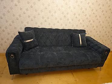 divan mini: Tünd boz rəngdə, qrafit tonlarında şık dizayna malik 3 nəfərlik divan — 5