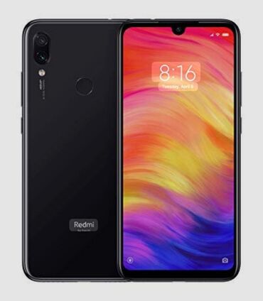 телефон флай фс458: Redmi Note 7, 64 GB, rəng - Qara, Barmaq izi