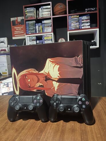 plasteyşın 4: Ps 4 Pro İdeal Vezyetde yaddas 1 TB Yaddasında 8 eded unversal Oyun
