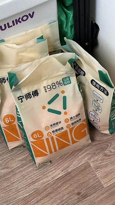Толтургучтар: Наполнитель для кошачьего туалета NIING, объем 6 л (упаковка). Тофу — 1