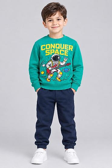 Кофты и свитеры: Uşaq üçün kosmik motivli svitşot - Model: “CONQUER SPACE” yazılı at lalafo.az — 4 Кофты и свитеры: Uşaq üçün kosmik motivli svitşot - Model: “CONQUER SPACE” yazılı — 4