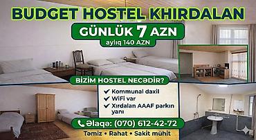 Otaqların uzunmüddətli kirayəsi: HOSTEL/GÜNDƏLİK EV. Ailəyə verilmir, ancaq kişilər(tələbələr, işləyən — 3