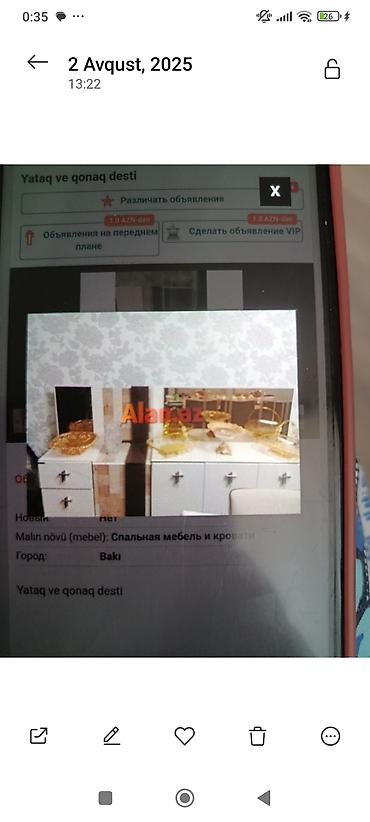 merinos: Qonaq kamod ve suseli skafi Merinos firmasınındi sökülü vəziyyətdedi — 2