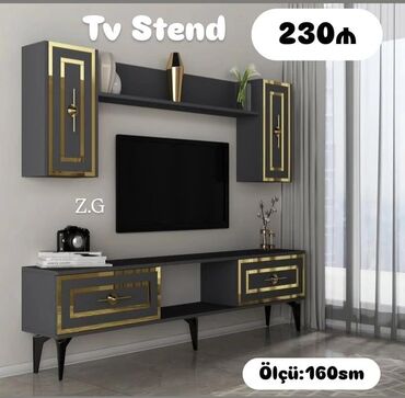 telefon altlığı: Yeni, Düz TV altlığı, Polkalı, Laminat