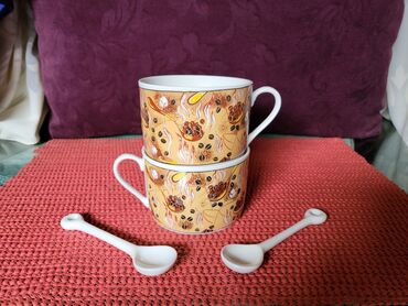 Kuhinjski setovi: Porcelanske vece nove solje za dvoje,za kafu,caj. Solje komada 2 u — 3