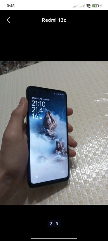xiaomi 9c: Xiaomi Redmi 13C, 256 GB, rəng - Qara, 
 Barmaq izi, Face ID