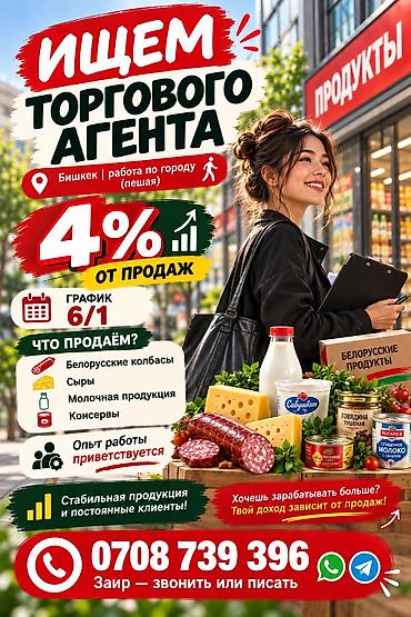 Требуется Торговый агент, График: Шестидневка, 1-2 года опыта, Обучение, Полный рабочий день