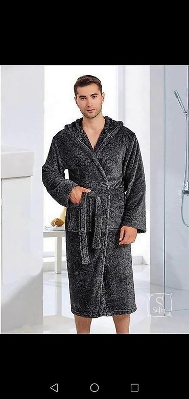 халат мед: Мужской домашний костюм, XS, S, M, Новый, цвет - Бежевый — 9