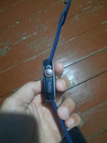 toxuma aparatı: Ağıllı saat – mavi silikon qayışlı, düzbucaqlı sensor displey — 2