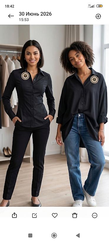 versace: Блузка, Классическая модель, Сатин — 2