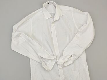 kombinezon jeansowy krótki rękaw: Shirt 15 years, condition - Very good, pattern - Monochromatic, color - White