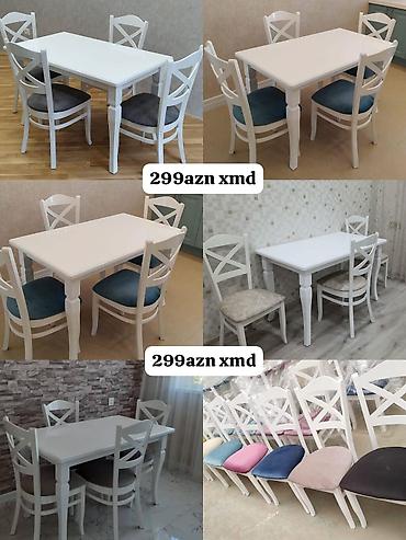 stol sul: Mətbəx üçün, Yeni, Açılmayan, Dördbucaq masa, 4 stul — 1