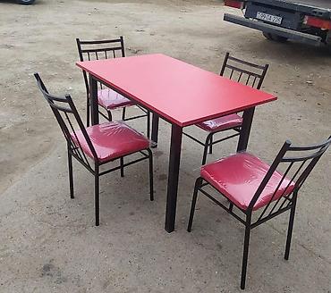 Sifarişlə restoran üçün masa və oturacaq dəstləri: Stullar ilə, Düz masa — 3