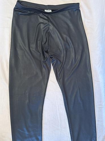 deri salvar: Zara Girls kolleksiyasından qara rəngli, dəri effekti olan leggings — 2