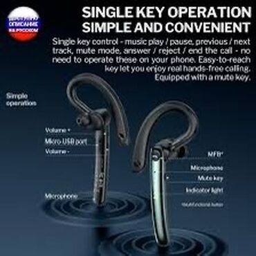 Наушники: Mobi center/Моби Центр Hoco Беспроводная гарнитура Hoco S19 280 000 — 6