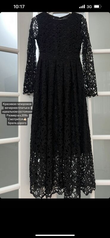 черное вечернее платье: Детское платье, цвет - Черный, Б/у