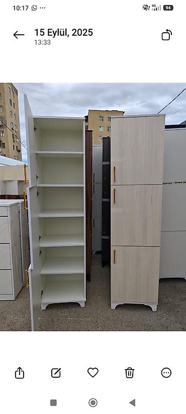 paltar işqafi: Yeni, 3 qapılı, Bej, Taxta, Açılan, Düz dolab — 1