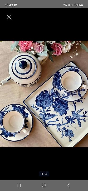 çay servisi: Çay dəsti, rəng - Mavi, Keramika — 3