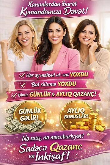 Digər xidmətlər: Xanimlar üçün evden çalişaraq günlük 30++qazanc imkani etrafli melumat — 1