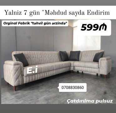 диван кровать с ортопедическим матрасом: Künc divan, Yeni, Şəhərdaxili pulsuz çatdırılma