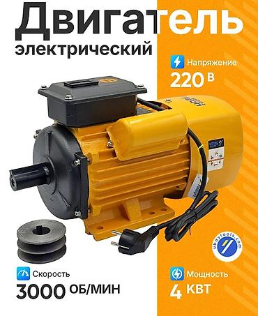 Электродвигатель, Однофазные, Мощность: 4 кВт, Обороты: 3000 об/мин
