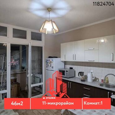 квартира 11 микрорайон: 1 комната, 46 м², Элитка, 6 этаж