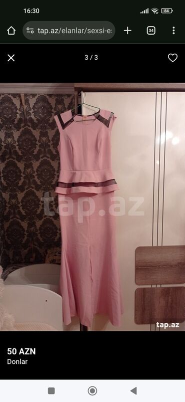 набор для проблемной кожи: Məhsul: Qadın ziyafət donu - Rəng: Pudra/çəhrayı - Model: Peplum