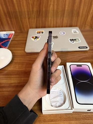 Мобильные телефоны: IPhone 14 Pro, Б/у, 256 ГБ, Deep Purple, Коробка, 76 % — 6
