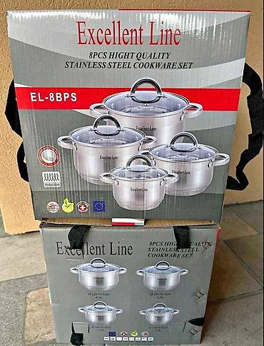 posudje na kilo: Set posuđa Excellent Line – 8 delova, nerđajući čelik - Materijal — 1