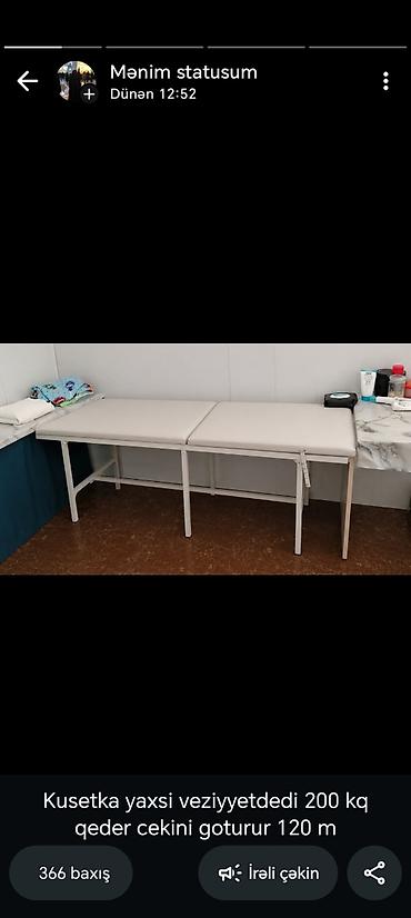 mebel alram: Kusetka – massaj/medikal üçün metal karkaslı, yumşaq süngərli və — 1