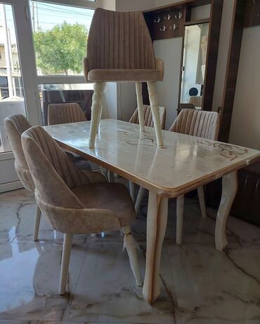 стулья тонет: Для гостиной, Новый, Раскладной, Квадратный стол, 6 стульев, Азербайджан
